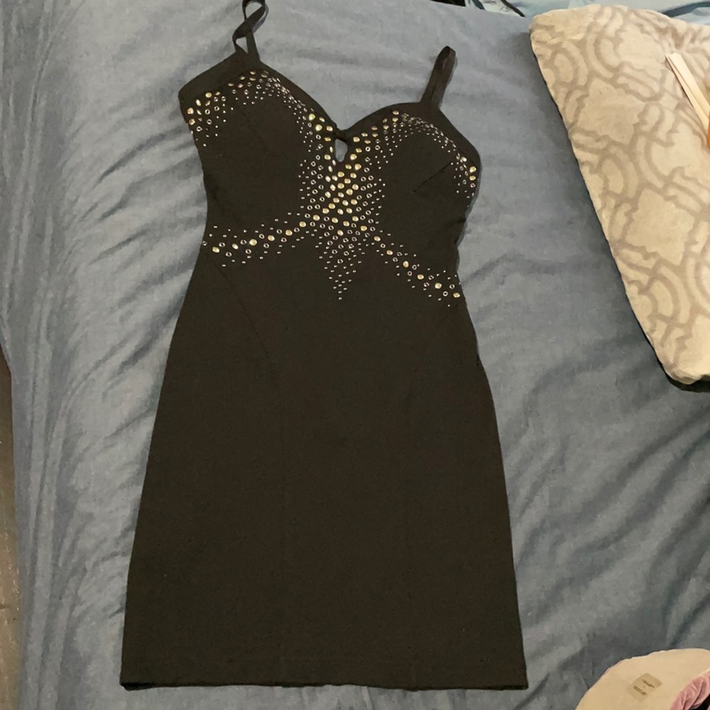 Bebe Dresses | Bebe Black Dress with Studded Detail | Color: Black | Size: Xs